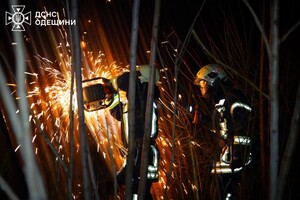 В Одесском районе горел склад: огонь охватил большую площадь